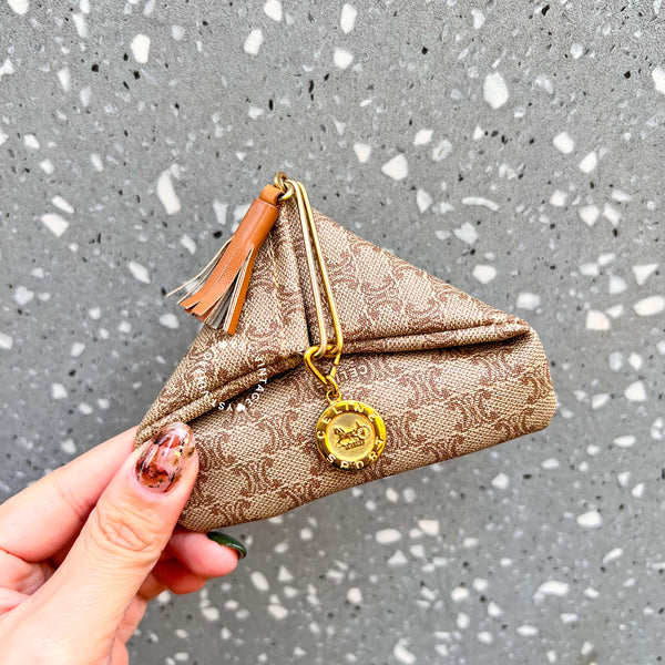 Vintage CELINE Sulky Macadam Coins Bag 004 - Beige