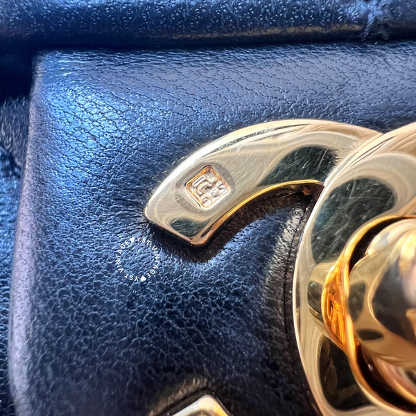 Vintage Chanel Mini Square Flap Bag - Black x Gold 004