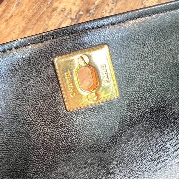 Vintage Chanel 19cm Mini CF Bag - Black x Gold