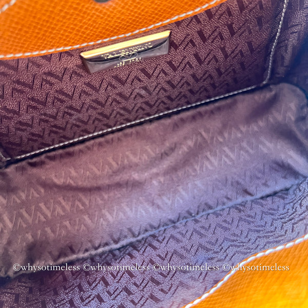 Vintage Valentino Garavani V-lock Crossbody Bag - Golden Brown