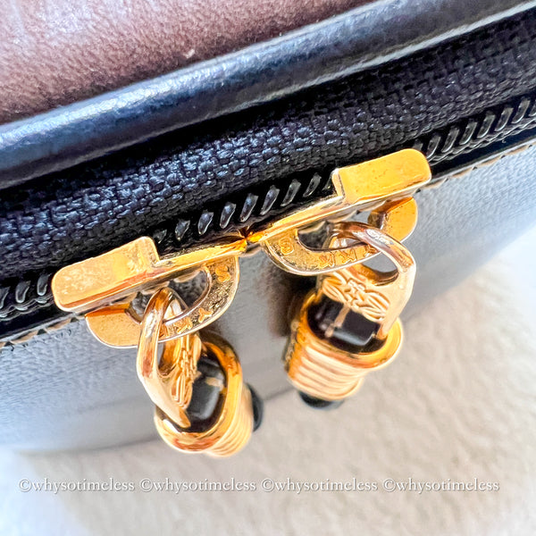 Vintage Loewe Velazquez Twist Handle Bag - Black