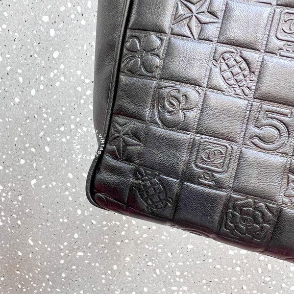 Vintage Chanel Camellia Vivian Tote Bag - Black