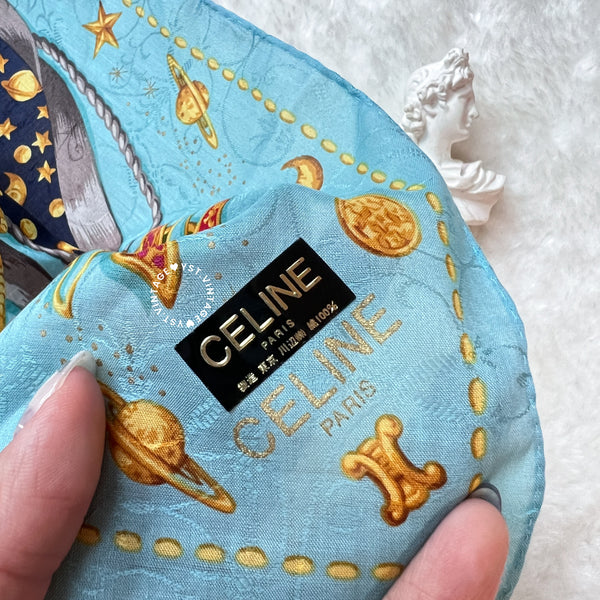 Vintage CELINE Scarf/ Handkerchief - Astrolabe