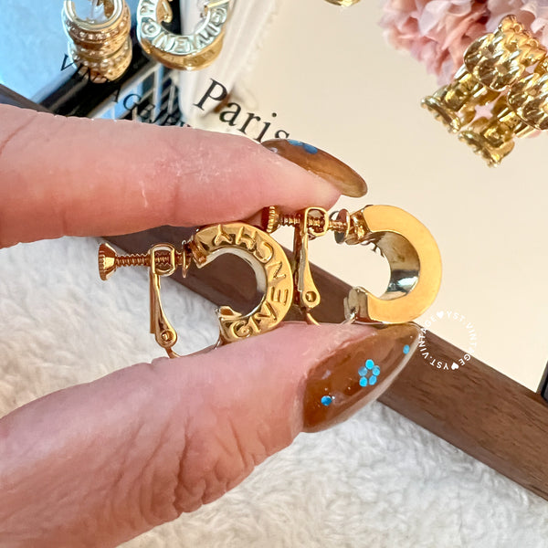 Vintage Givenchy Stained Glass Ear Clips