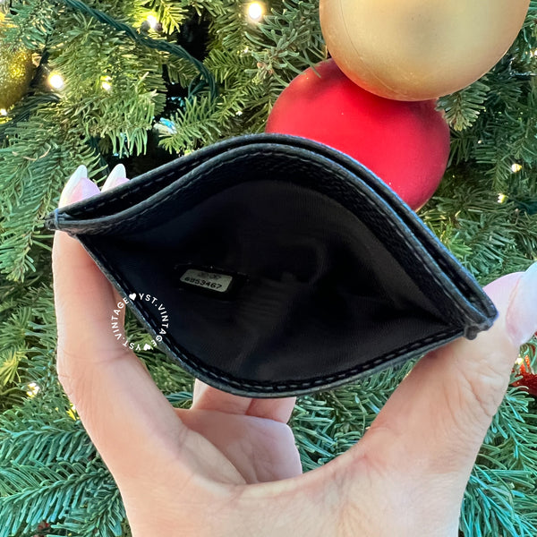 Vintage Chanel Caviar Coco Classic Card Holder - Black