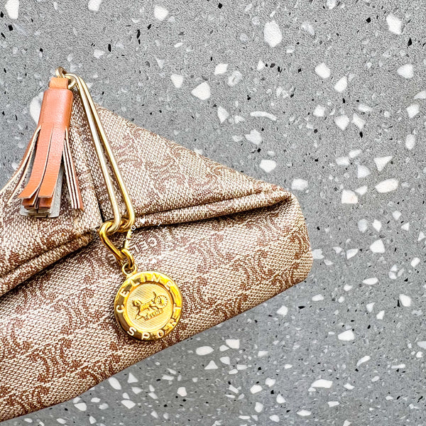 Vintage CELINE Sulky Macadam Coins Bag 004 - Beige