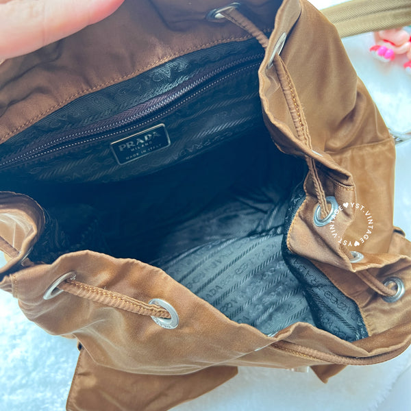 Vintage Prada Tessuto Nylon Vela Backpack - Caramel Brown