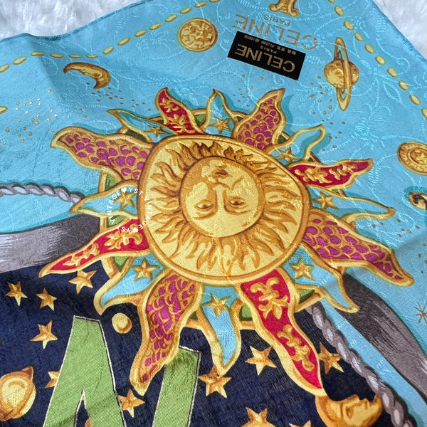 Vintage CELINE Scarf/ Handkerchief - Astrolabe