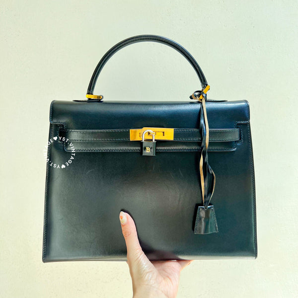 Vintage Bally Kelly Bag - Black K32