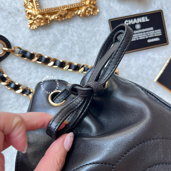 Vintage Chanel Bucket Bag - Black