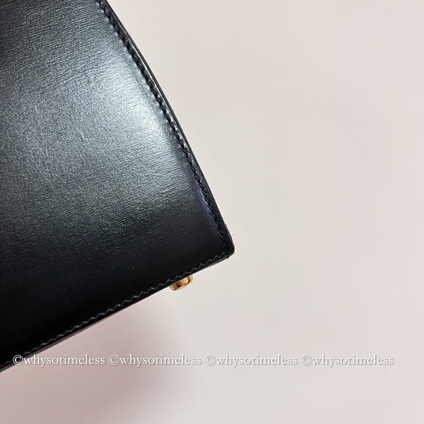 Vintage CELINE Planet Push Lock Kelly Bag - Black