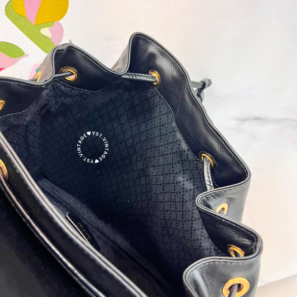 Vintage Gucci Bamboo Backpack - Black