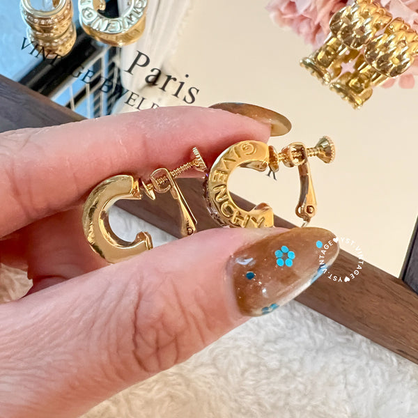 Vintage Givenchy Stained Glass Ear Clips