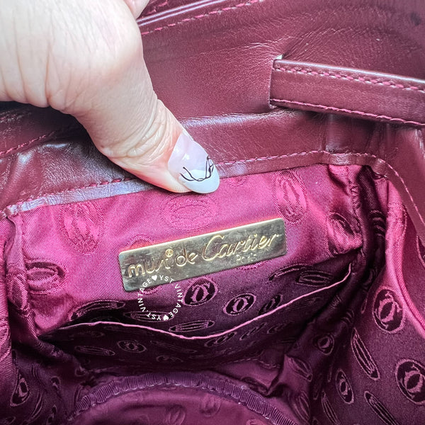 Vintage Cartier MUST DE CARTIER Mini Bucket Bag - Burgundy