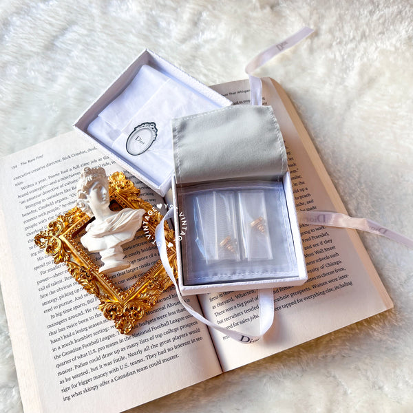 Pre-owned Dior CD Navy Stud Earrings