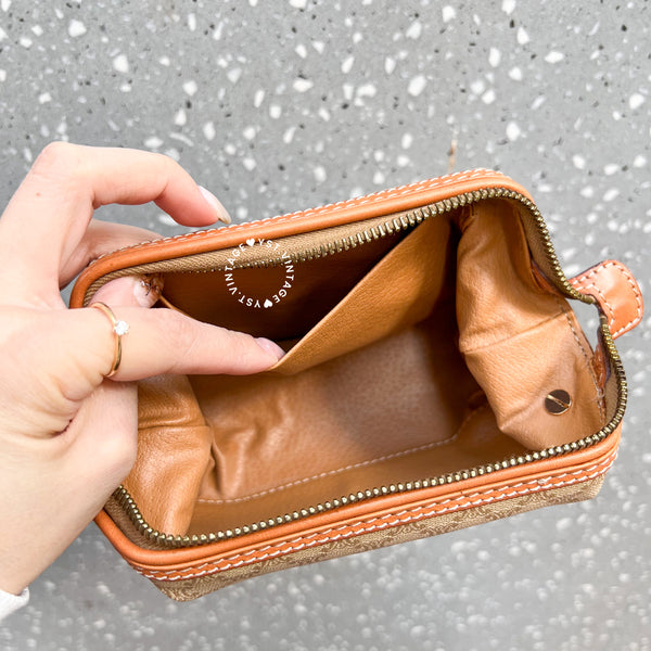 Vintage CELINE Macadam Small Makeup Bag - Beige