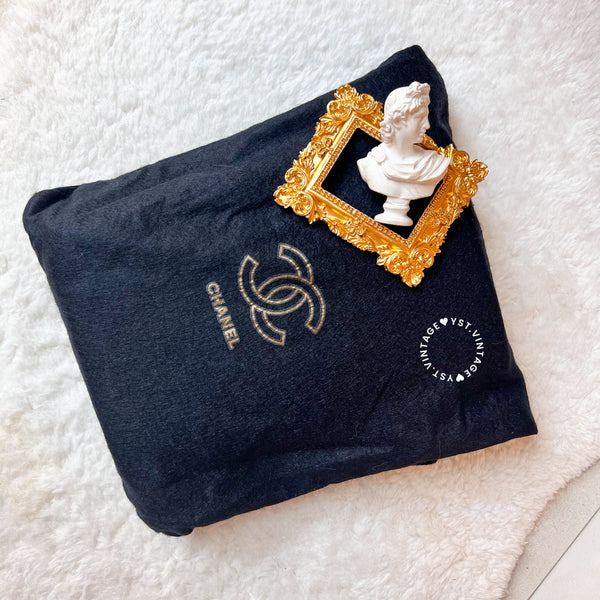 Vintage Chanel Single Flap Bag - Black x Gold 002