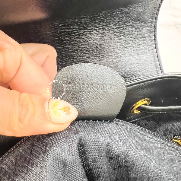 Vintage Gucci Bamboo Backpack - Black