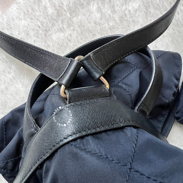 Vintage Prada Nylon Quilted Backpack - Navy