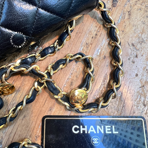 Vintage Chanel 19cm Mini CF Bag - Black x Gold
