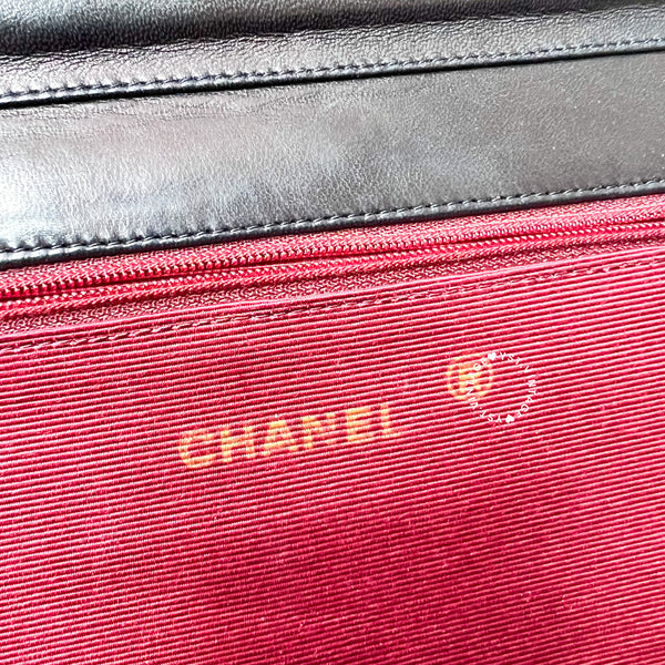 Vintage Chanel Single Flap Bag - Black x Gold 002