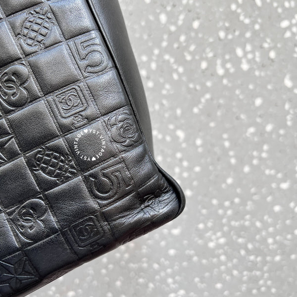 Vintage Chanel Camellia Vivian Tote Bag - Black