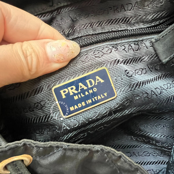 Vintage Prada Nylon Quilted Backpack - Navy