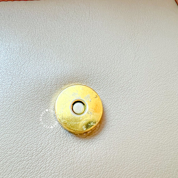 Vintage CELINE Triomphe Chain Shoulder Bag - Beige