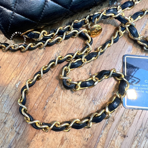 Vintage Chanel 19cm Mini CF Bag - Black x Gold