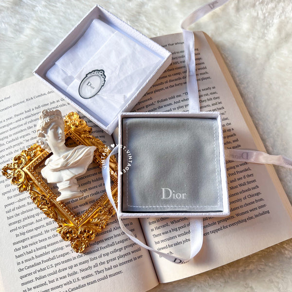 Pre-owned Dior CD Navy Stud Earrings