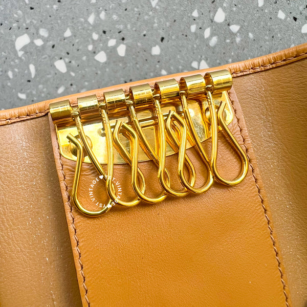 Vintage CELINE Macadam Key Case (6 Key Rings) - Brown