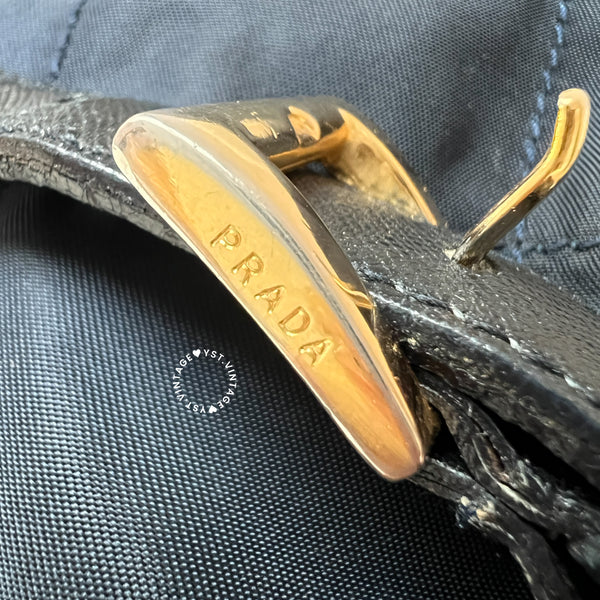 Vintage Prada Nylon Quilted Backpack - Navy