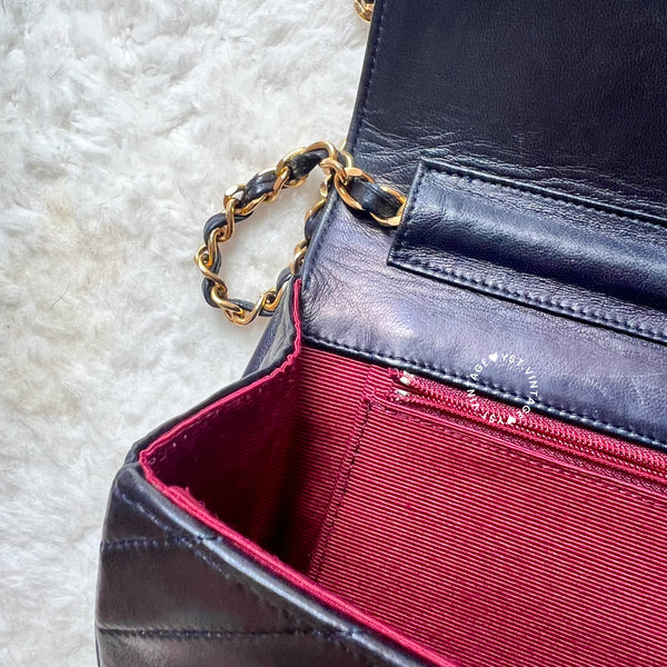 Vintage Chanel Single Flap Bag - Black x Gold 002