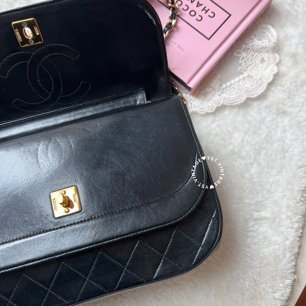 Vintage Chanel Double Flap Bag - Black 005