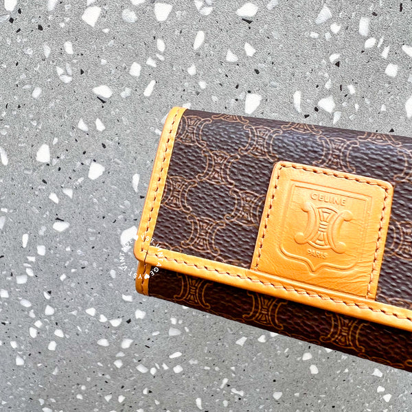 Vintage CELINE Macadam Key Case (6 Key Rings) - Brown