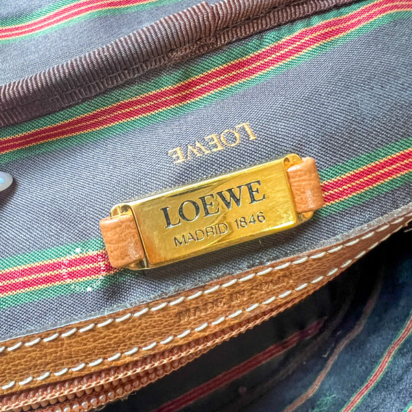 Vintage Loewe Velazquez Twist Handle Bag - Caramel Brown