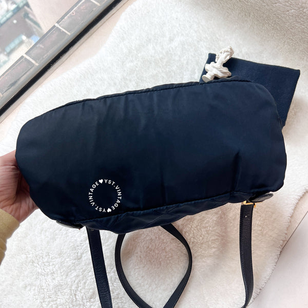 Vintage Prada Nylon Quilted Backpack - Navy