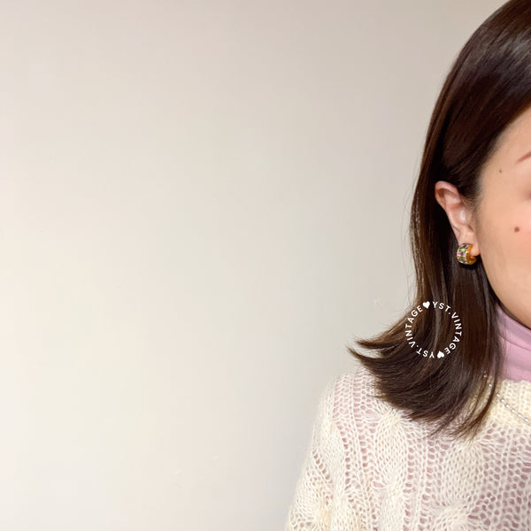 Vintage Givenchy Stained Glass Ear Clips