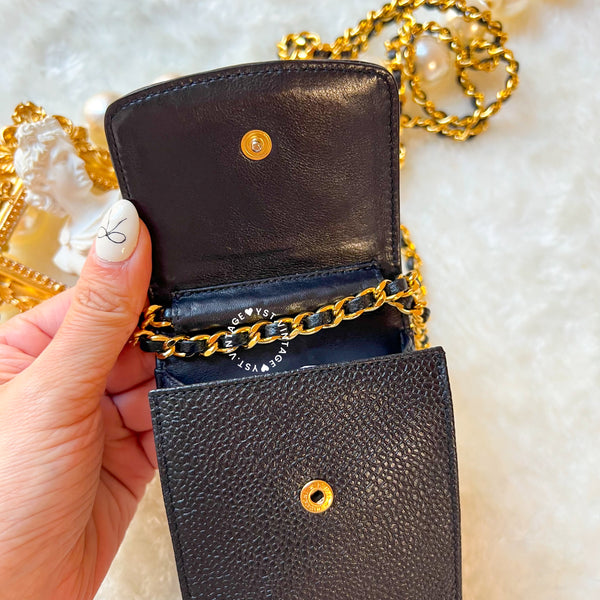 Vintage Chanel Caviar Mini Bag/ Phone Case - Black