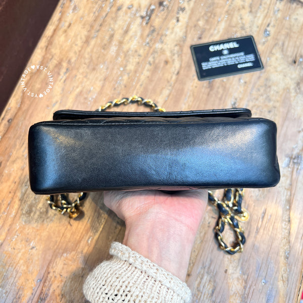 Vintage Chanel 19cm Mini CF Bag - Black x Gold
