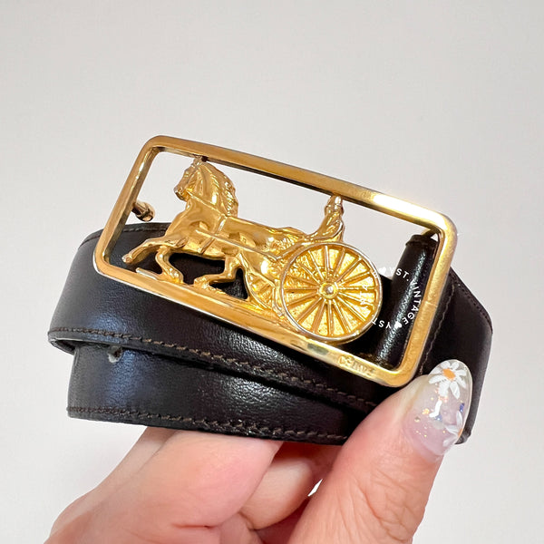 Vintage CELINE Sulky Belt - Brown*Gold