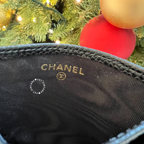 Vintage Chanel Caviar Coco Classic Card Holder - Black