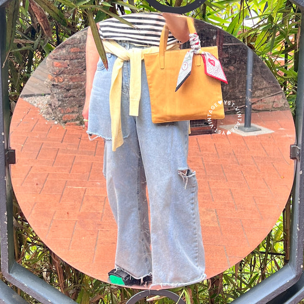 Vintage Loewe Mini Tote Bag - Beige