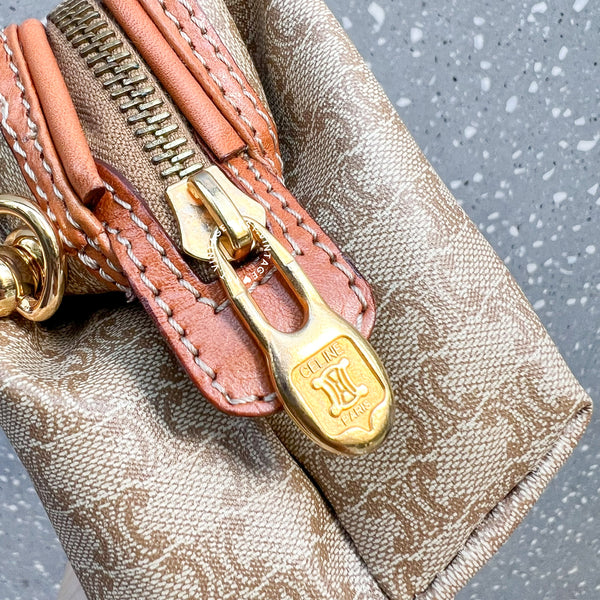 Vintage CELINE Macadam Small Makeup Bag - Beige