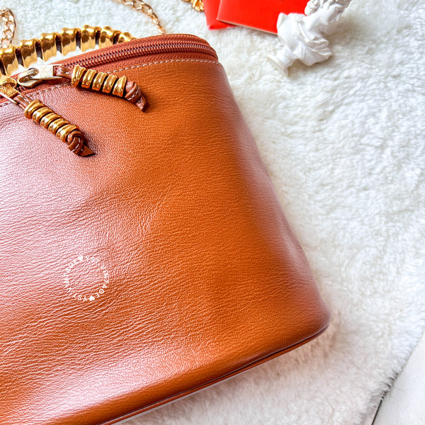 Vintage Loewe Velazquez Twist Handle Bag - Caramel Brown
