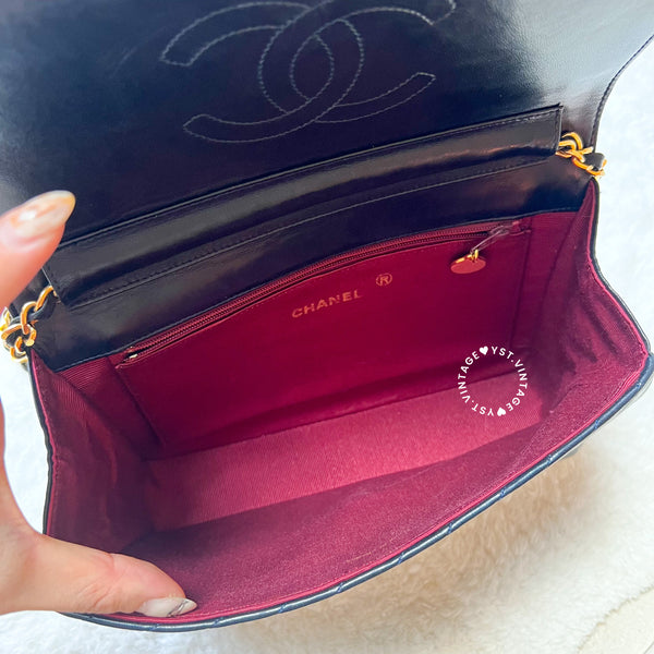 Vintage Chanel Single Flap Bag - Black x Gold 002