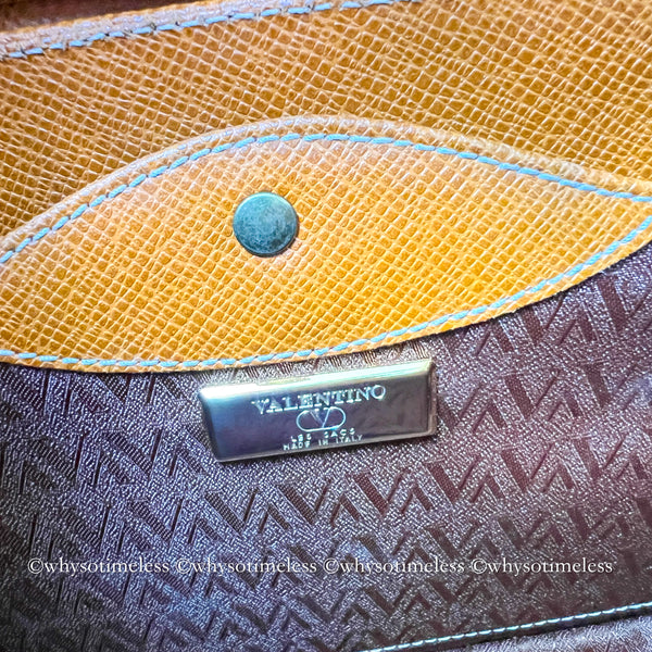 Vintage Valentino Garavani V-lock Crossbody Bag - Golden Brown