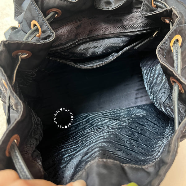 Vintage Prada Nylon Quilted Backpack - Navy