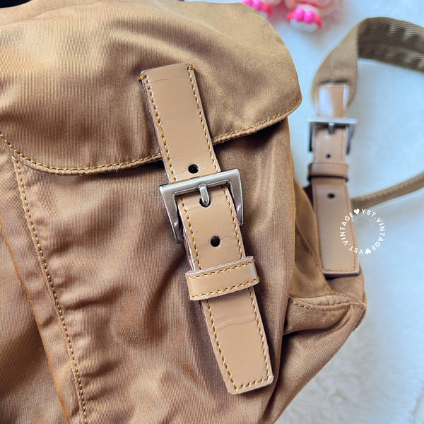 Vintage Prada Tessuto Nylon Vela Backpack - Caramel Brown
