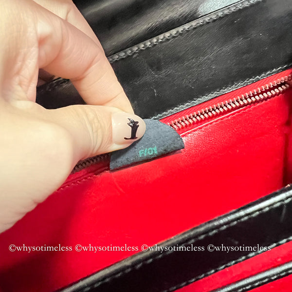 Vintage CELINE Planet Push Lock Kelly Bag - Black